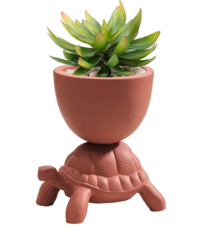 Qeeboo Turtle Carry Xs Planter Terracotta 36016pl-te Qeeboo Turtle Carry Xs Planter Terracotta 36016pl-te